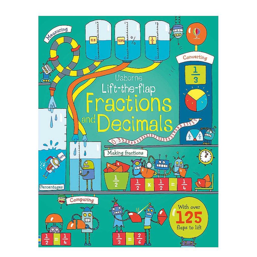 Plays Usborne Baby Books | Usborne - Lift-The-Flap Fractions And Decimals Book