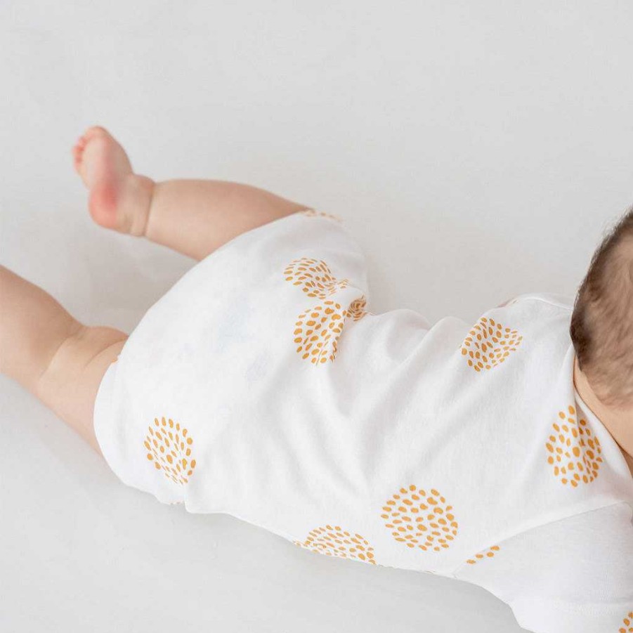 Dress Le Petit Society | Motherswork X Le Petit Society Baby Organic Short Sleeve Romper In Dandelion Print