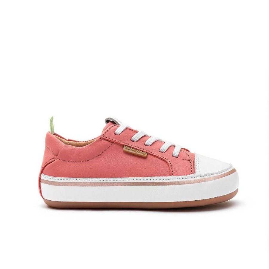 Dress Tip Toey Joey Shoes | Tip Toey Joey Toddler Sneakers Funky - Coral/Matte White