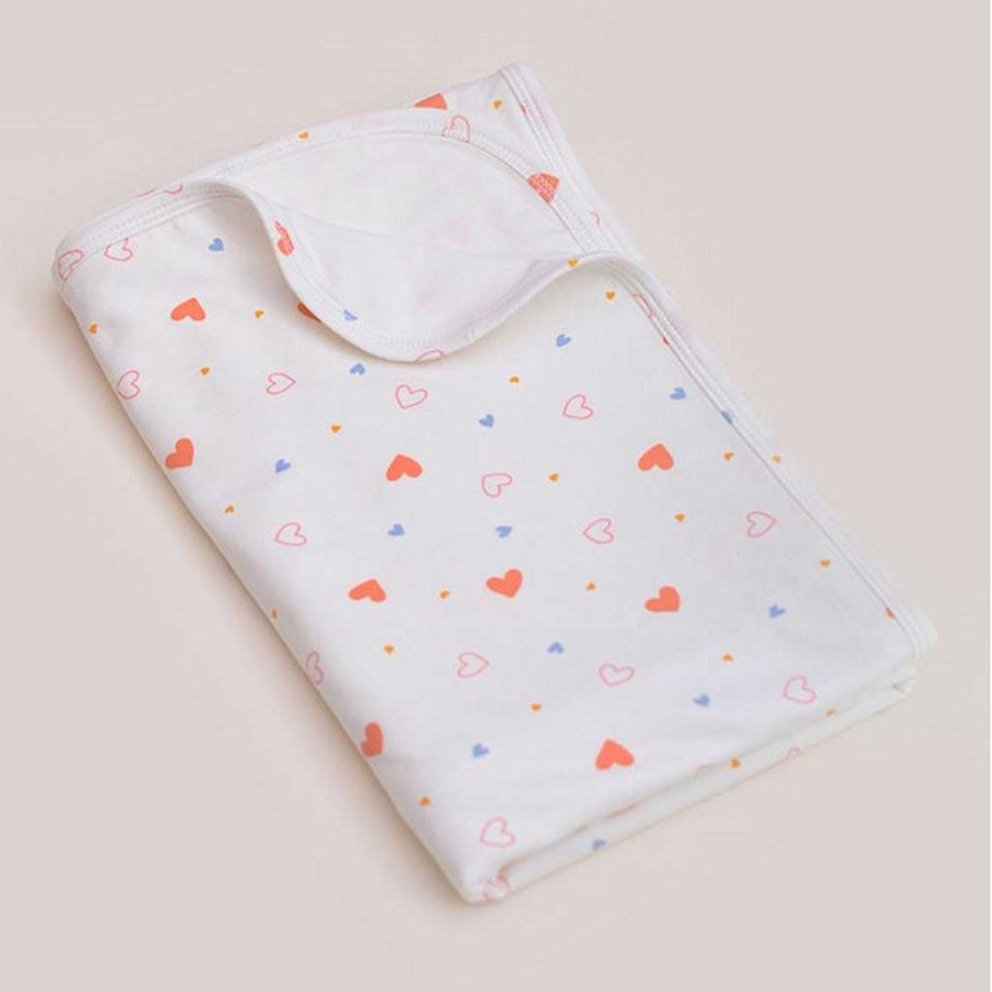 Sleep Elly | Elly Jersey Blanket - White Hearts