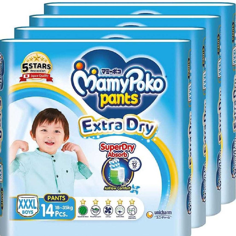 Poop Mamypoko Diapers | Mamypoko Pants - Carton Xxxl 14 Pcs X 4 Pkt