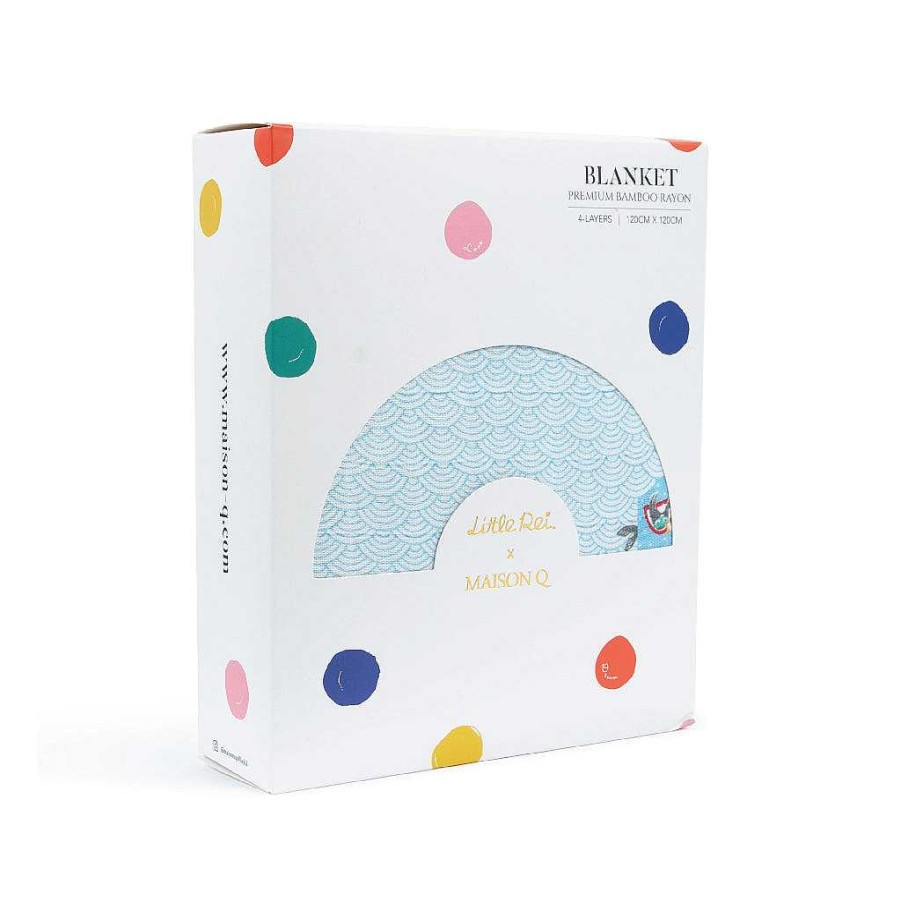 Sleep Little Rei | Little Rei X Maison Q Blue Funfair Rides 4-Layer Blanket