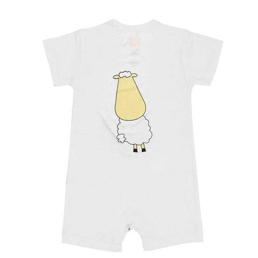 Dress Baa Baa Sheepz | Baa Baa Sheepz Romper Short Sleeve Front & Back Sheep