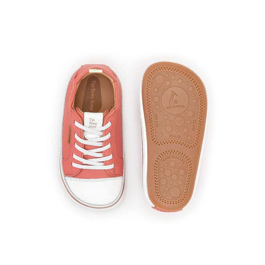 Dress Tip Toey Joey Shoes | Tip Toey Joey Toddler Sneakers Funky - Coral/Matte White