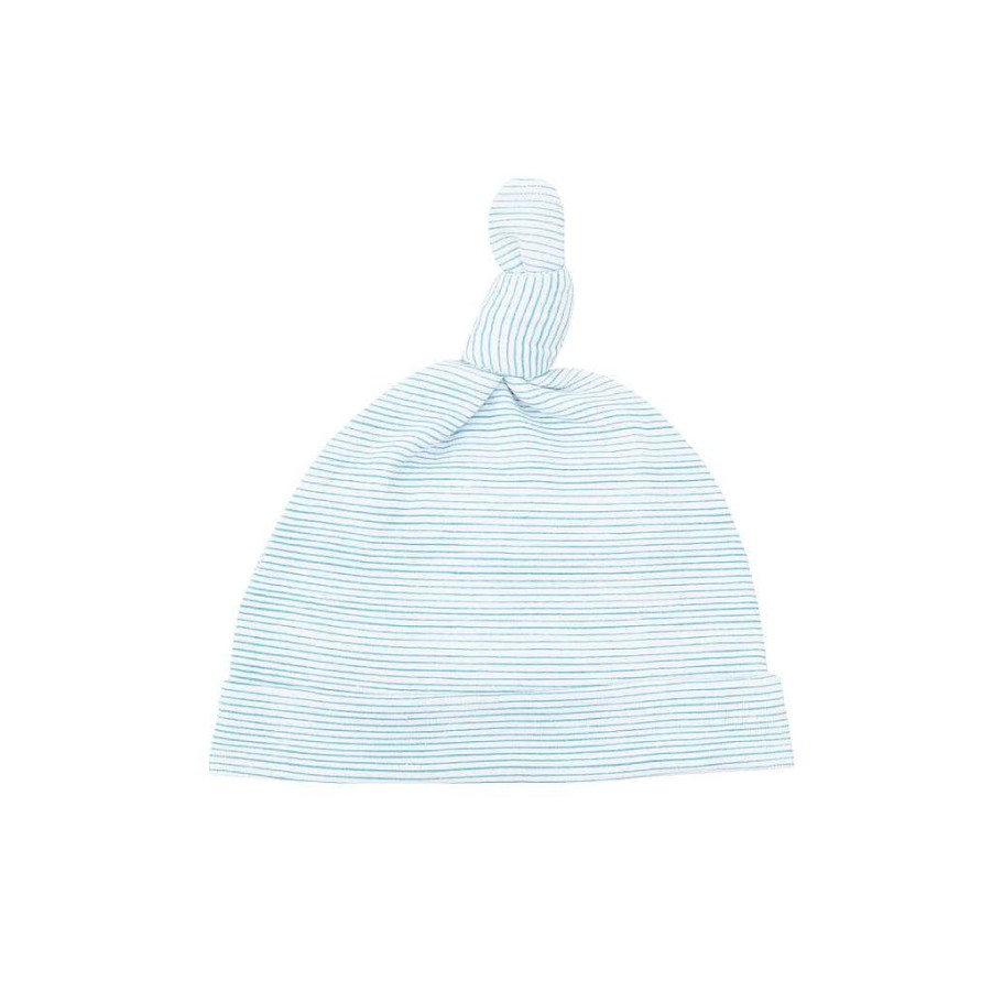 Dress Le Petit Society | Motherswork X Le Petit Society Baby Organic Knotted Hat In Blue Stripes