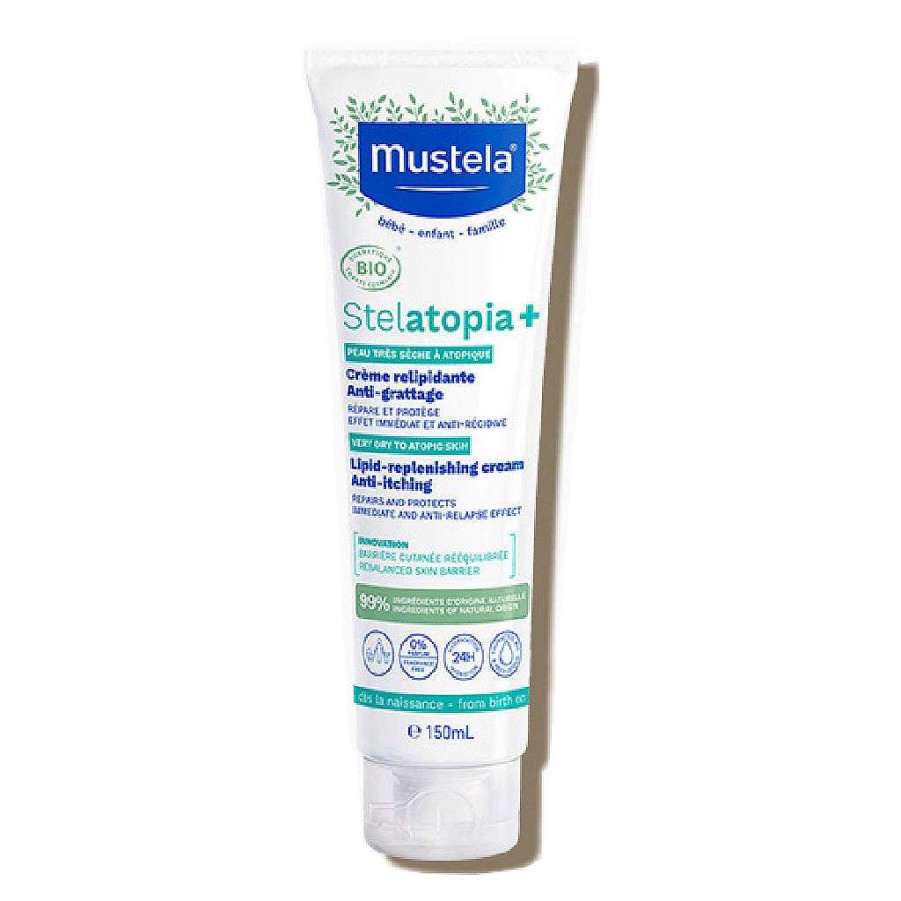 Bath Mustela Body Creams & Lotions | Mustela Organic Stelatopia Lipid Replenishing Cream 150Ml