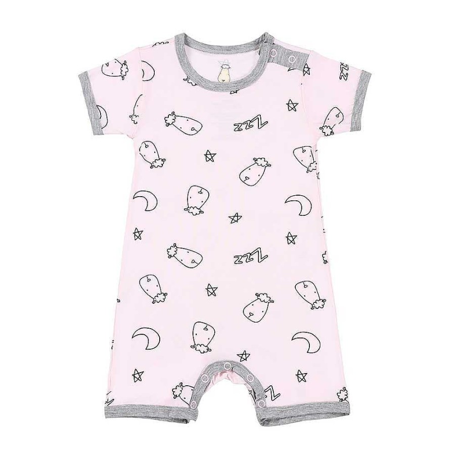 Dress Baa Baa Sheepz | Baa Baa Sheepz Romper Short Sleeve Sweet Dreams Baa Baa - Pink