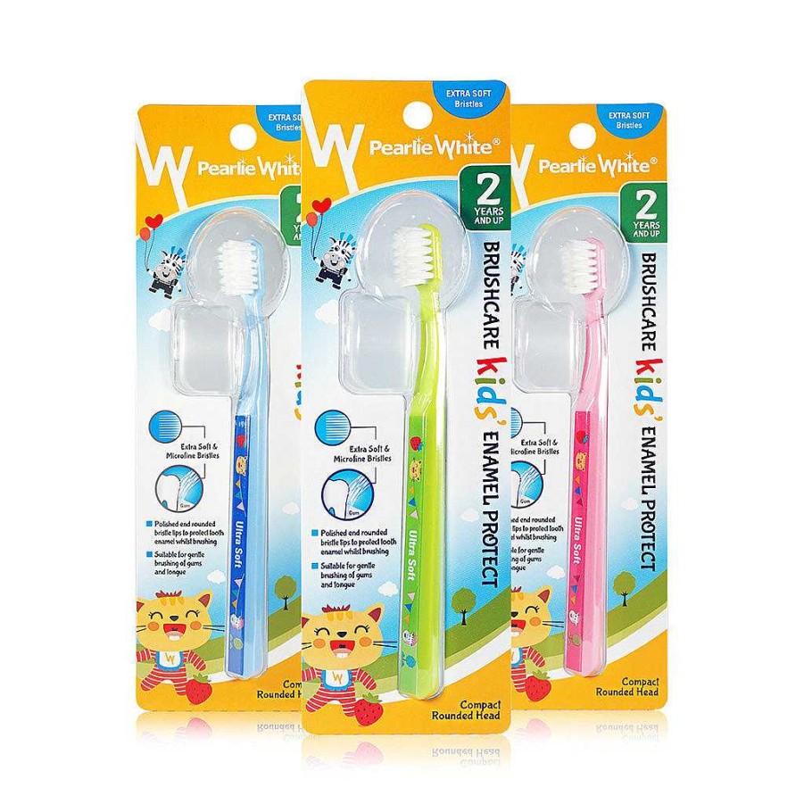 Bath Pearlie White | Pearlie White Kids Enamel Protect Extra Soft Toothbrush Triple Pack