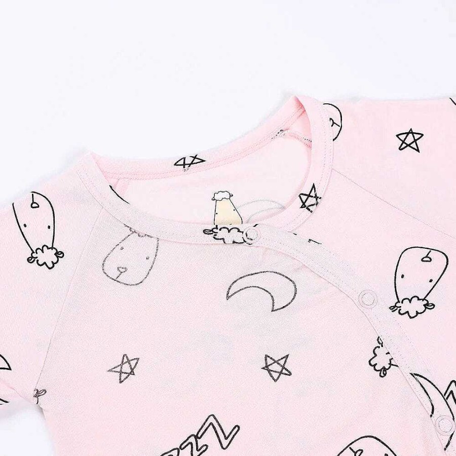 Dress Baa Baa Sheepz | Baa Baa Sheepz Romper Side Snap Sweet Dreams Baa Baa - Pink