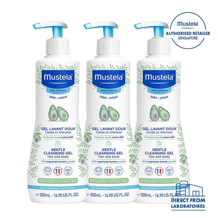 Bath Mustela Body Creams & Lotions | Mustela Gentle Cleansing Gel Hair & Body 500Ml X 3