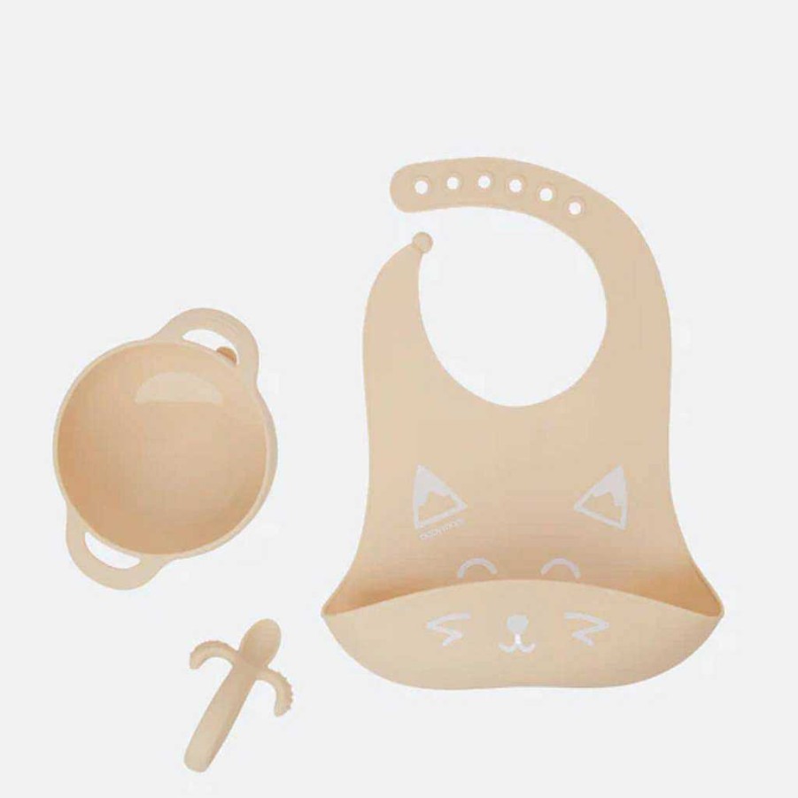 Sleep Babymoov | Babymoov First Isy 3-Piece Silicone Bowl, Spoon & Bib Baby Weaning Set