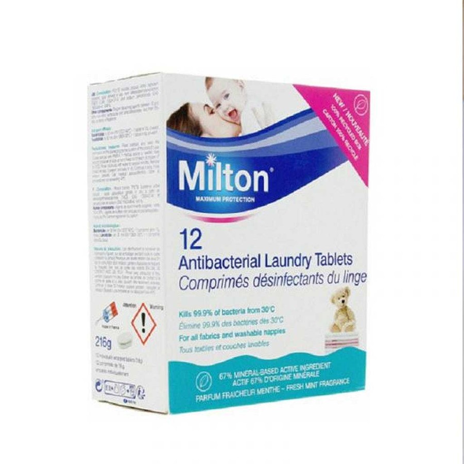 Bath Milton Sanitisers & Cleaners | Milton Antibacterial Laundry Tablets 12S