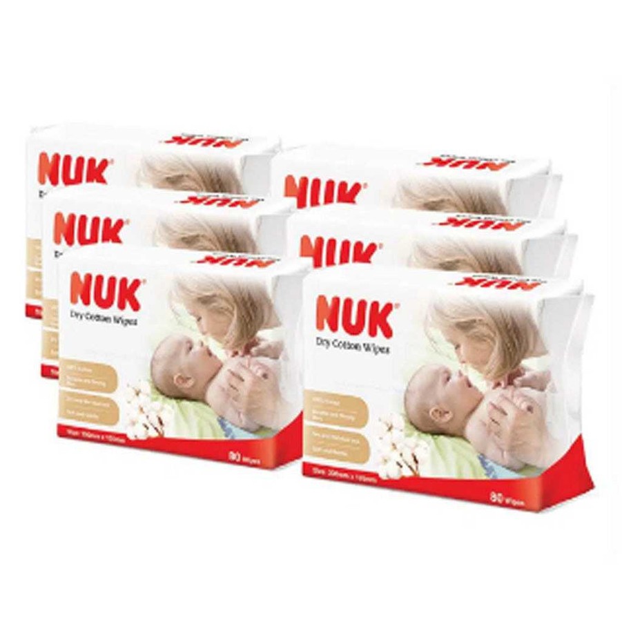 Poop Nuk Baby Wipes | Nuk Baby Dry Cotton Wipes (80 Sheets) X 6