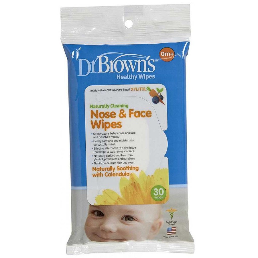 Poop Dr Brown's Baby Wipes | Dr Brown'S Nose And Face Wipes - 30 Pieces Per Pack