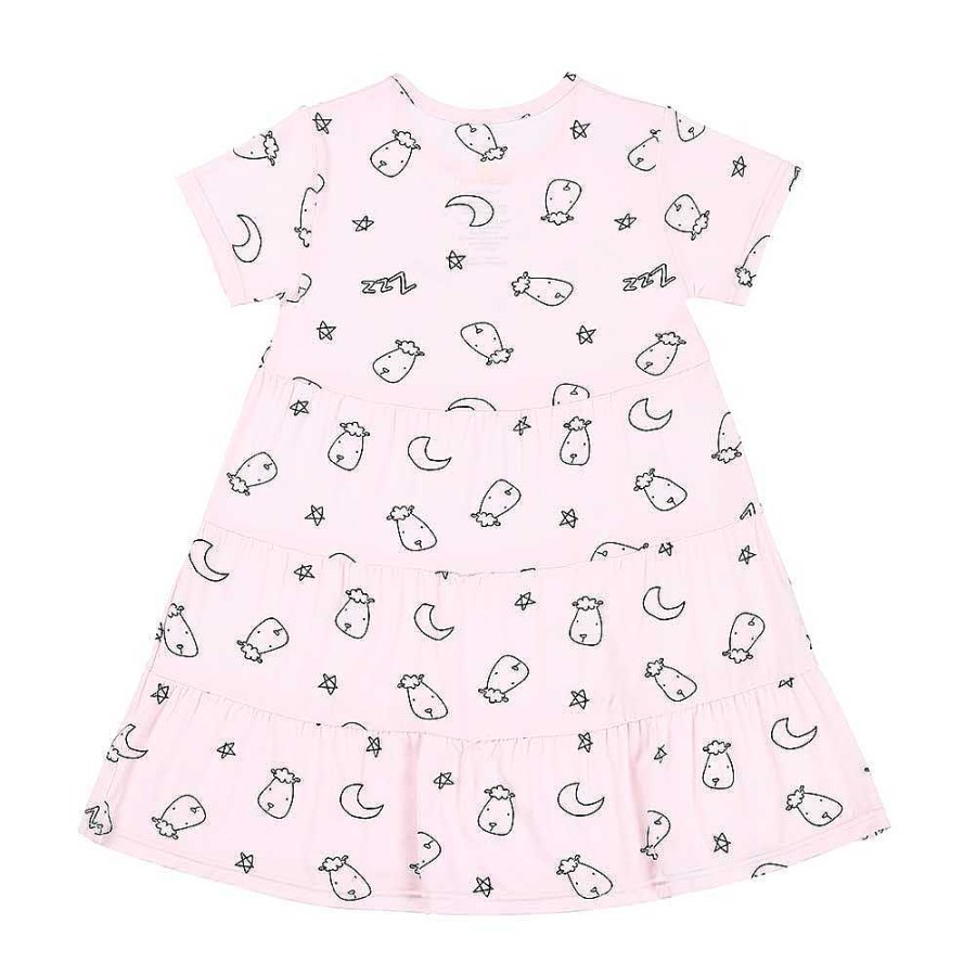 Dress Baa Baa Sheepz | Baa Baa Sheepz Tiered Dress Sweet Dreams Baa Baa - Pink