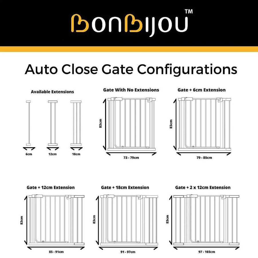 Plays Bonbijou | Bonbijou Auto-Close Safety Gate Extension (6Cm)