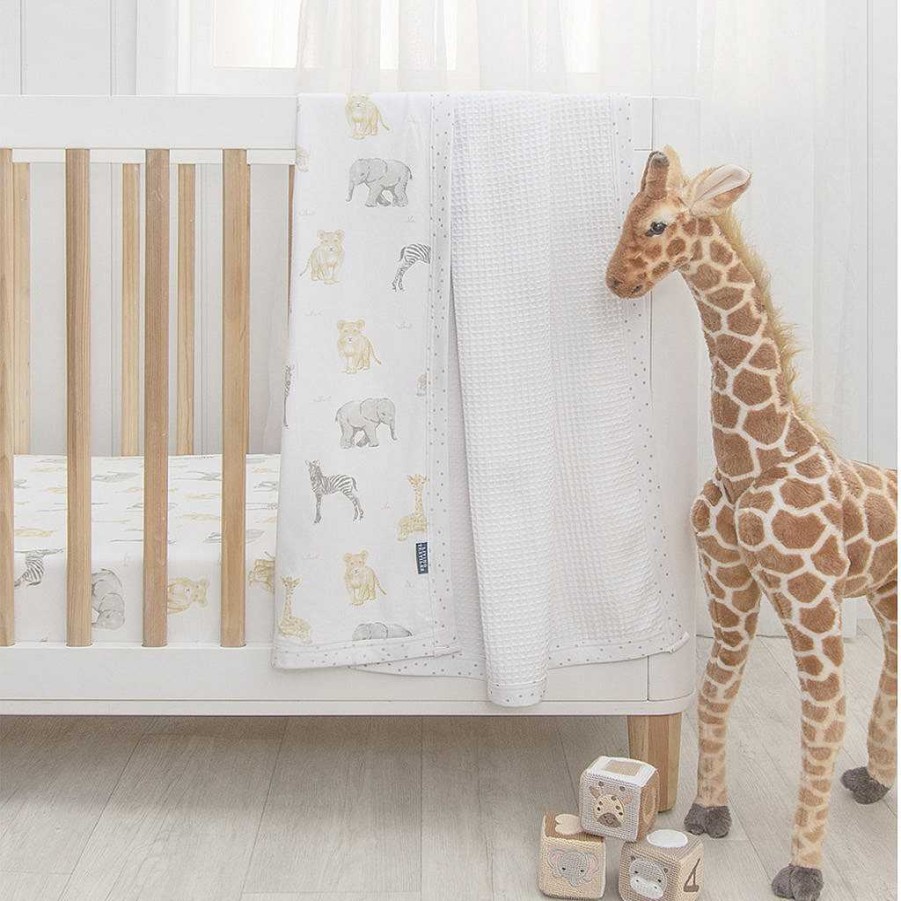 Sleep Living Textiles | Living Textiles Cot Waffle Blanket - Savanna Babies