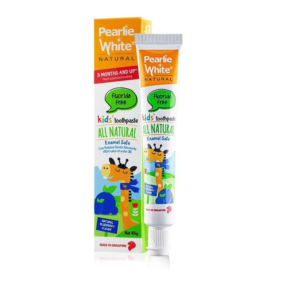 Bath Pearlie White | Pearlie White All Natural Enamel Safe Kidstoothpaste - Blueberry 45Gm