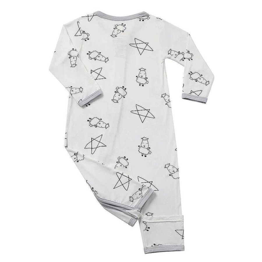 Dress Baa Baa Sheepz | Baa Baa Sheepz Romper Zip Cute Big Star & Sheepz - White