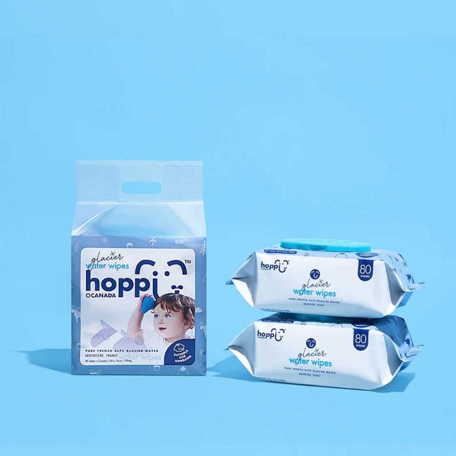 Poop Hoppi Baby Wipes | Hoppi Glacier Water Wipes [Bundle Of 2] (2X80 Wipes)