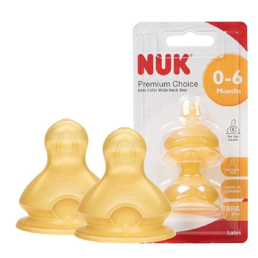 Eat Nuk Teats | Nuk Premium Choice Latex Teats Size 1 (0-6M) - 2Pcs/Pack