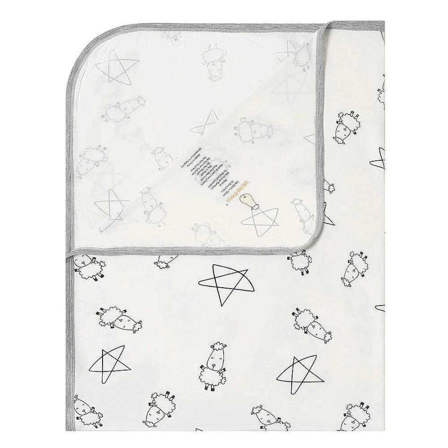 Sleep Baa Baa Sheepz | Baa Baa Sheepz Single Layer Blanket Cute Big Star & Sheepz White (0 - 36M)