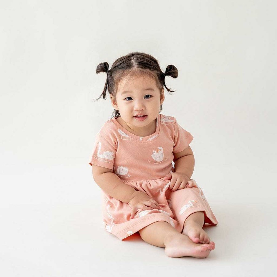 Dress Le Petit Society | Motherswork X Le Petit Society Baby Girl Organic Dress In Swan Print