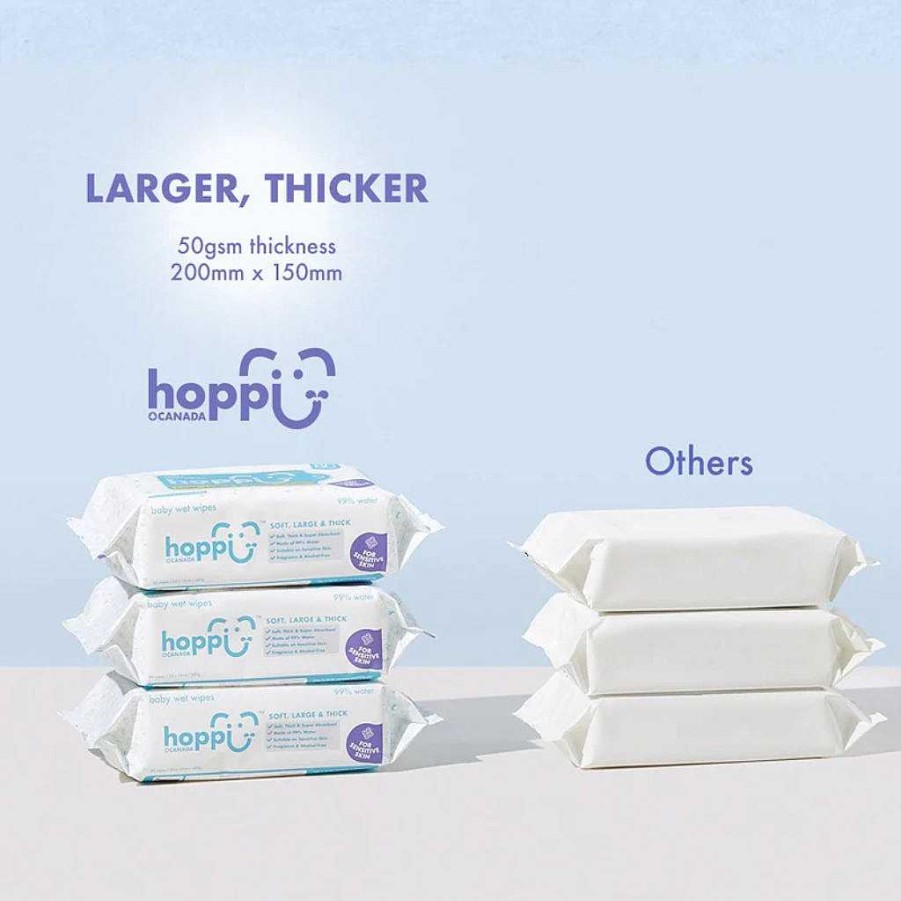 Poop Hoppi Baby Wipes | Hoppi Baby Wet Wipes [Bundle Of 5Packs] (5X20 Wipes)