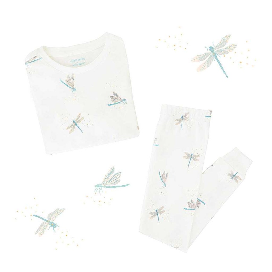 Dress Le Petit Society | Motherswork X Le Petit Society Long Sleeve Organic Pyjamas Set In Dragonfly Print