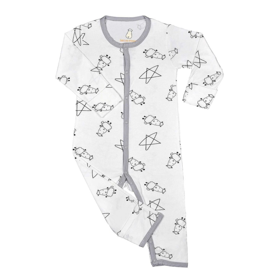 Dress Baa Baa Sheepz | Baa Baa Sheepz Romper Cute Big Star & Sheepz - White