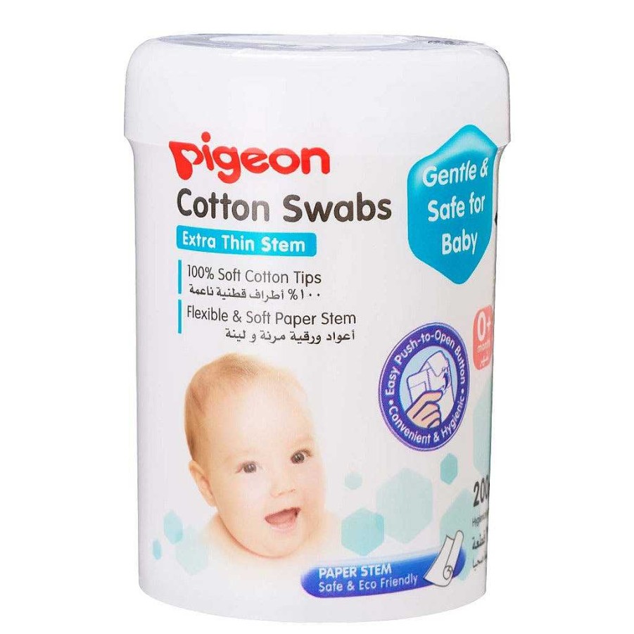 Bath Pigeon Sanitisers & Cleaners | Pigeon Cotton Swabs Thin Paper Stem 200 Pcs