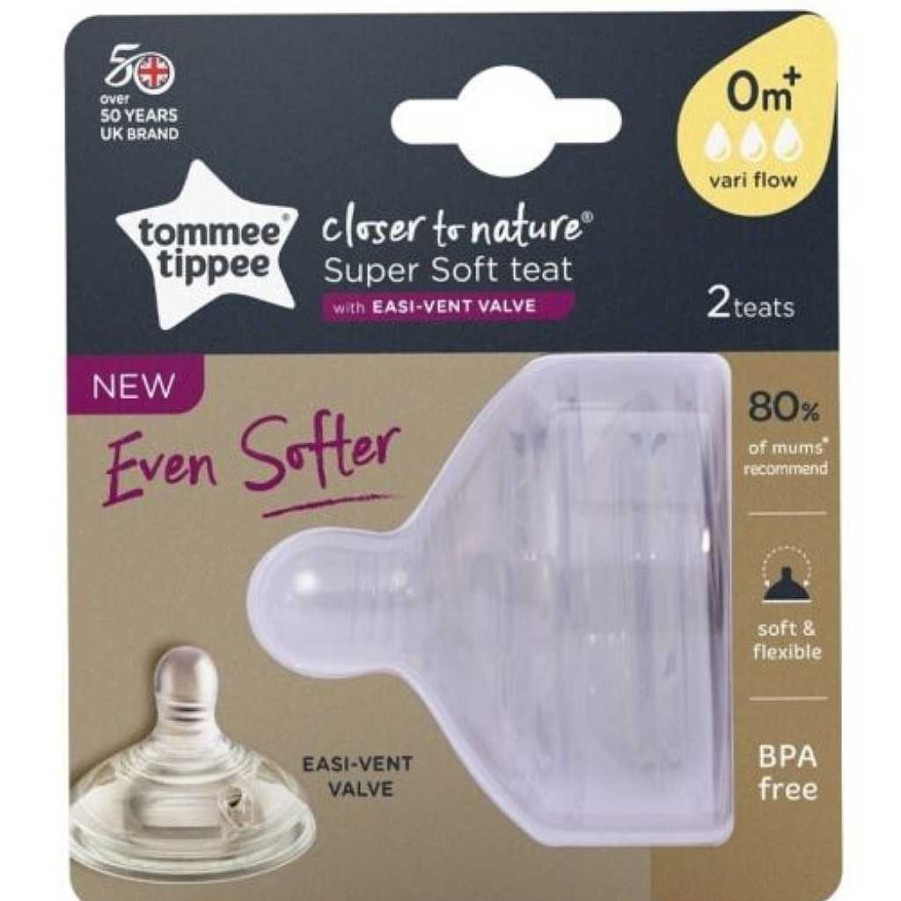 Eat Tommee Tippee Teats | Tommee Tippee Super Soft Teat With Easi-Vent Valve - Vari-Flow (0 Mths+)