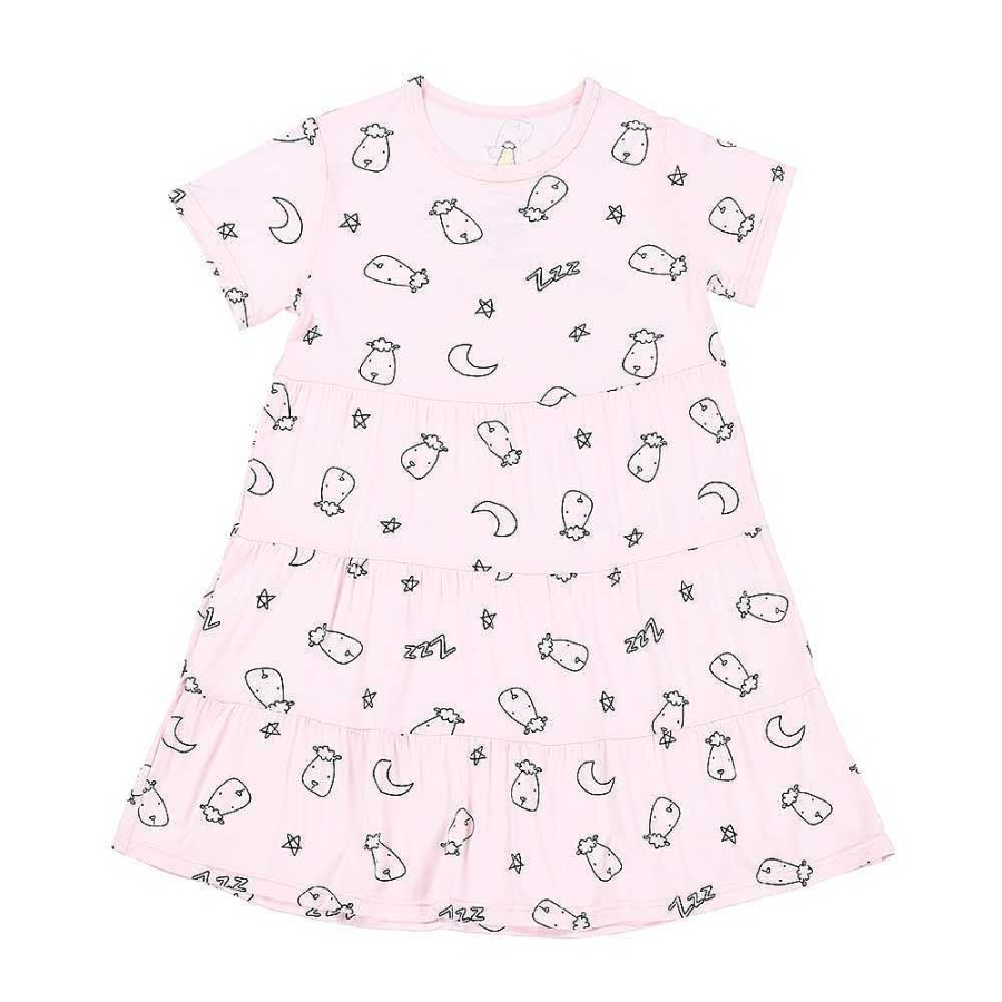 Dress Baa Baa Sheepz | Baa Baa Sheepz Tiered Dress Sweet Dreams Baa Baa - Pink