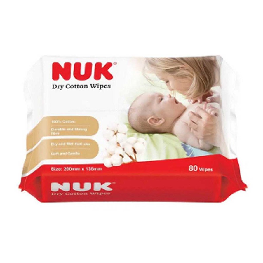 Poop Nuk Baby Wipes | Nuk Baby Dry Cotton Wipes (80 Sheets)