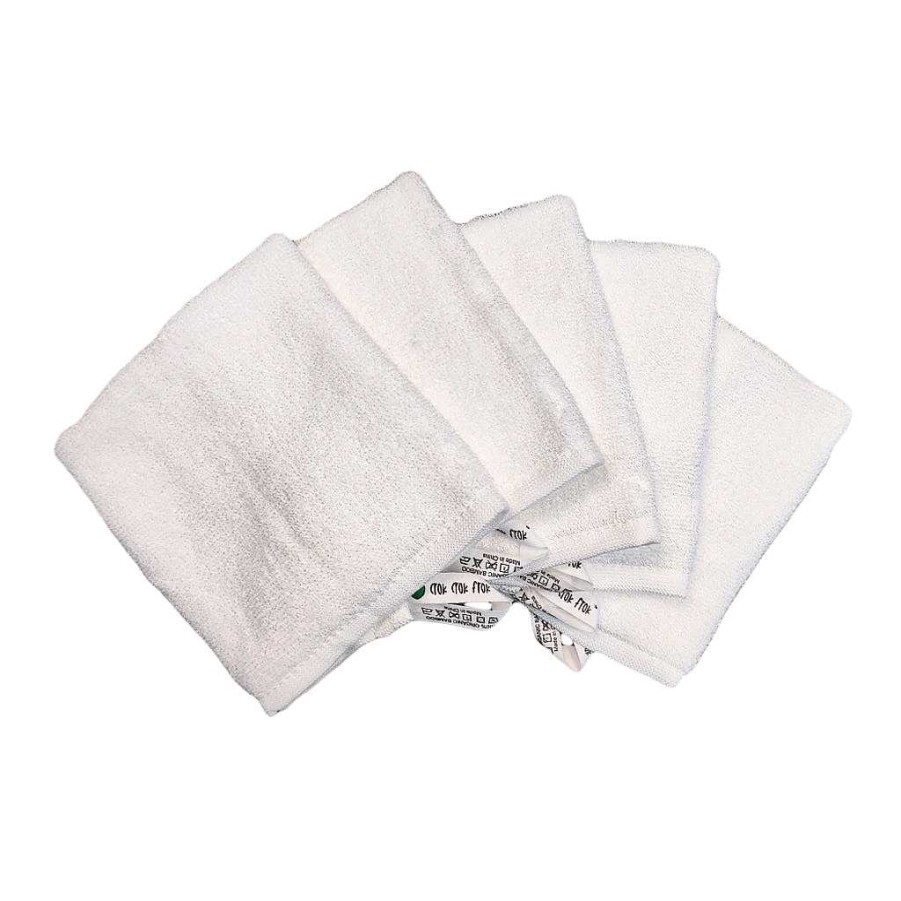 Bath CrokCrokFrok | Crokcrokfrok Bamboo Wash Cloth White - Bundle Of 5 Pieces