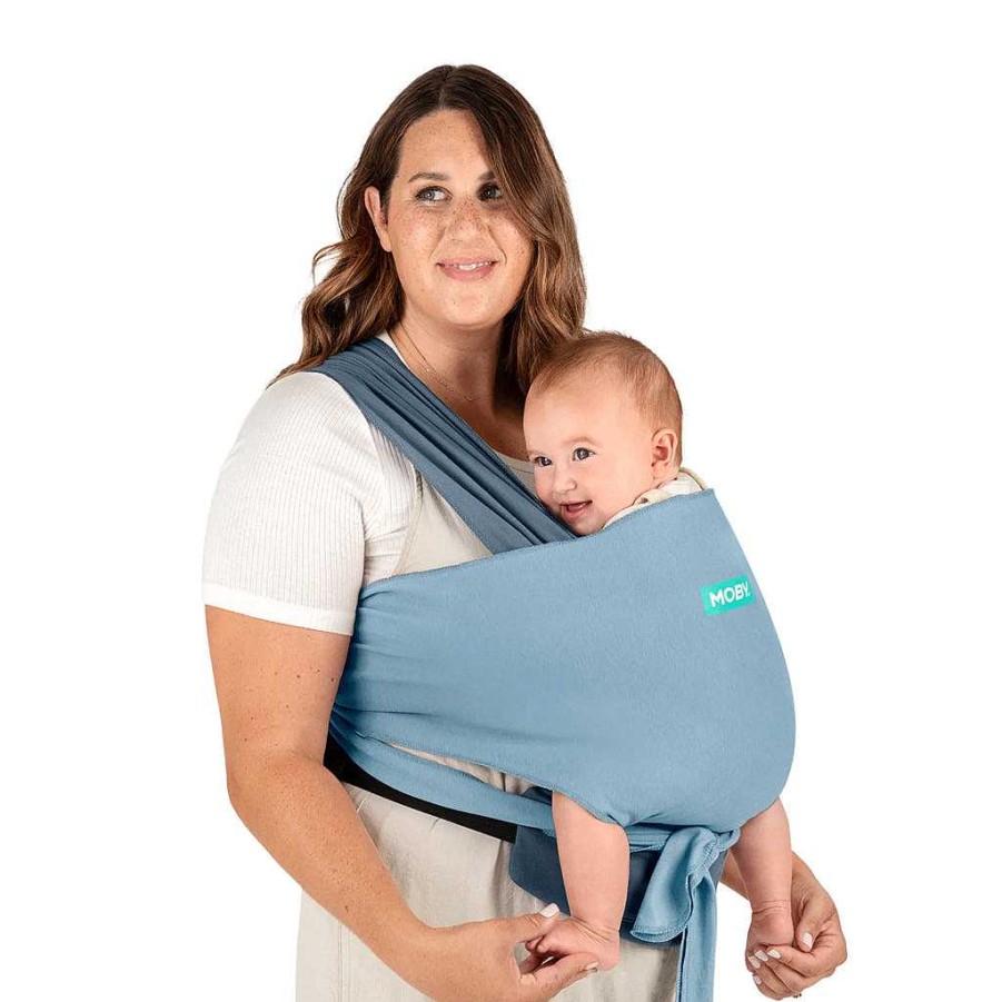 Go Moby | Moby Easy-Wrap Carrier - Sea Spray Blue