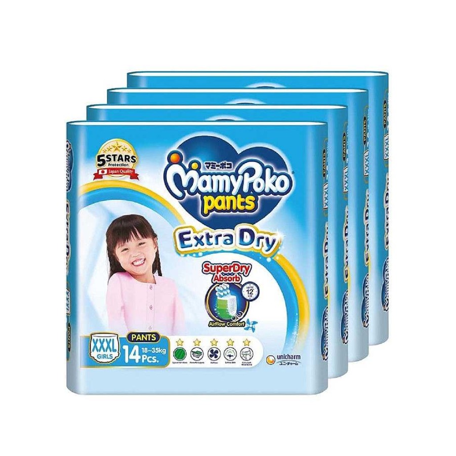 Poop Mamypoko Diapers | Mamypoko Pants - Carton Xxxl 14 Pcs X 4 Pkt