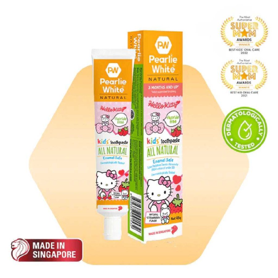 Bath Pearlie White | Pearlie White All Natural Enamel Safe Kids Toothpaste - Strawberry Hello Kitty 45Gm