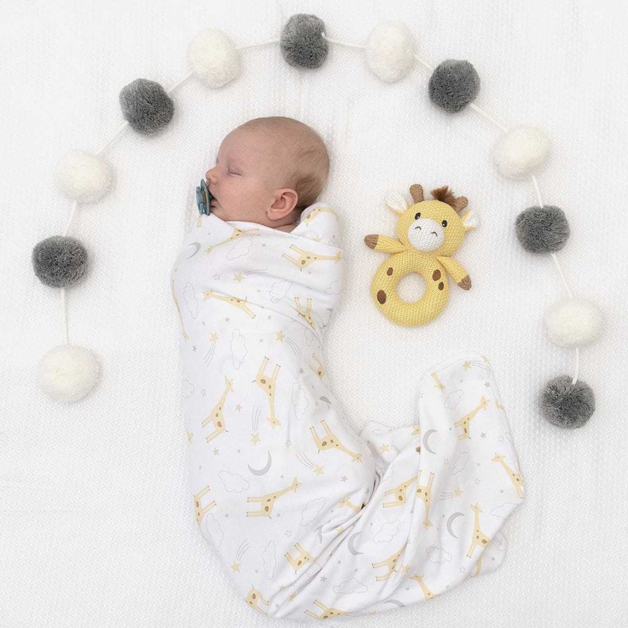 Sleep Living Textiles | Living Textiles Jersey Swaddle & Rattle Gift Set - Noah/Giraffe