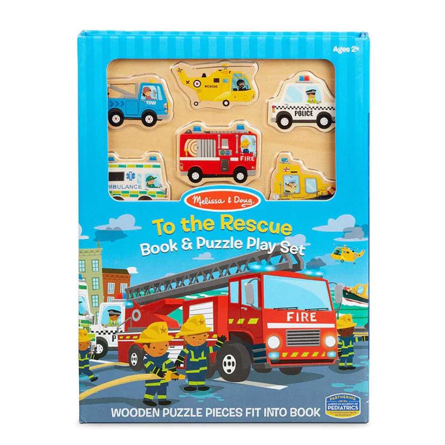 Plays Melissa & Doug Toddler Books | Melissa & Doug Book & Puzzle Play Set: To The Rescue