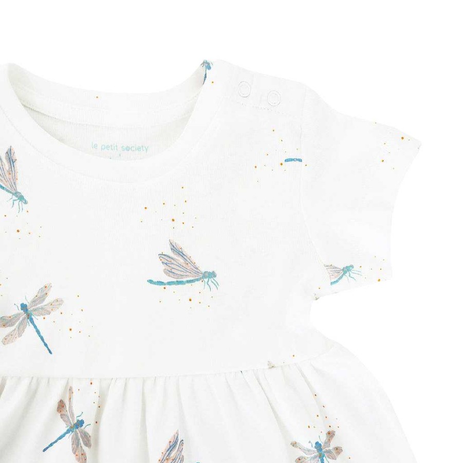 Dress Le Petit Society | Motherswork X Le Petit Society Baby Girl Organic Dress In Dragonfly Print