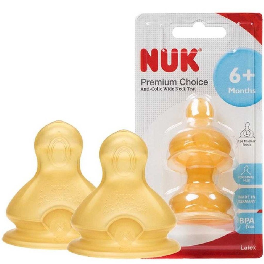 Eat Nuk Teats | Nuk Premium Choice Latex Teats Size 2 (6M+) - 2Pcs/Pack