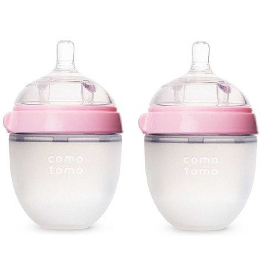 Eat Comotomo Baby Bottles | Comotomo Pink Silicone Milk Bottle 150Ml (Twin Pack)