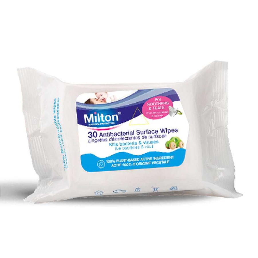 Bath Milton Sanitisers & Cleaners | Milton Antibacterial Surface Wipes 30S