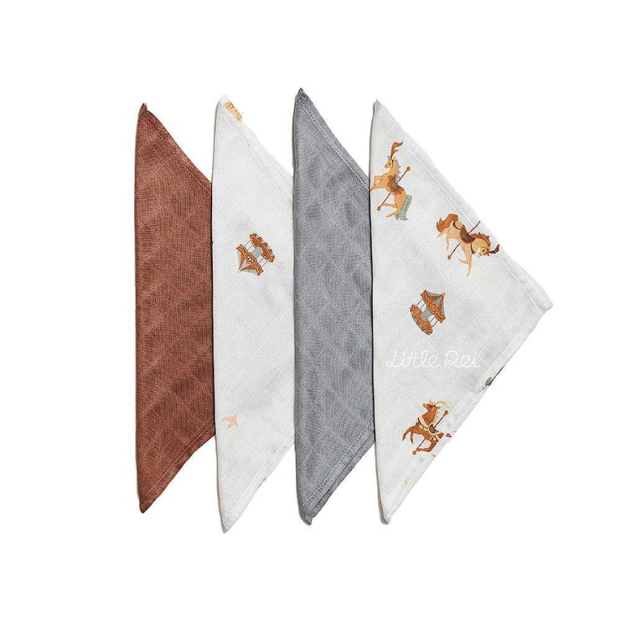 Bath Little Rei | Little Rei Bamboo Carousel Wash Cloth - 4Pc