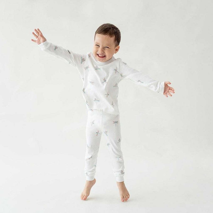 Dress Le Petit Society | Motherswork X Le Petit Society Long Sleeve Organic Pyjamas Set In Dragonfly Print