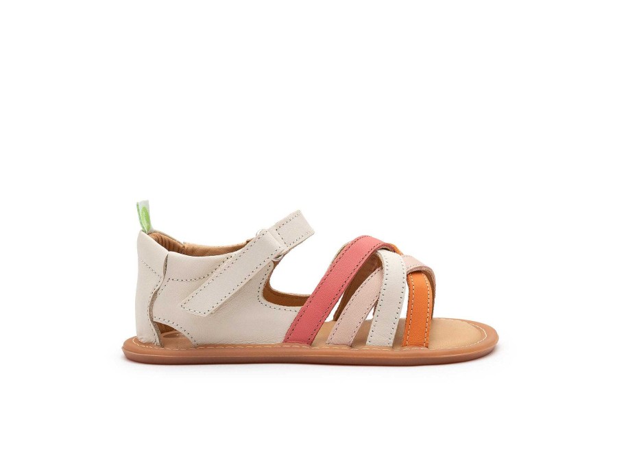 Dress Tip Toey Joey Shoes | Tip Toey Joey Toddler Sandal Criss Cross - Tapioca/Tangerine/Coral Mat