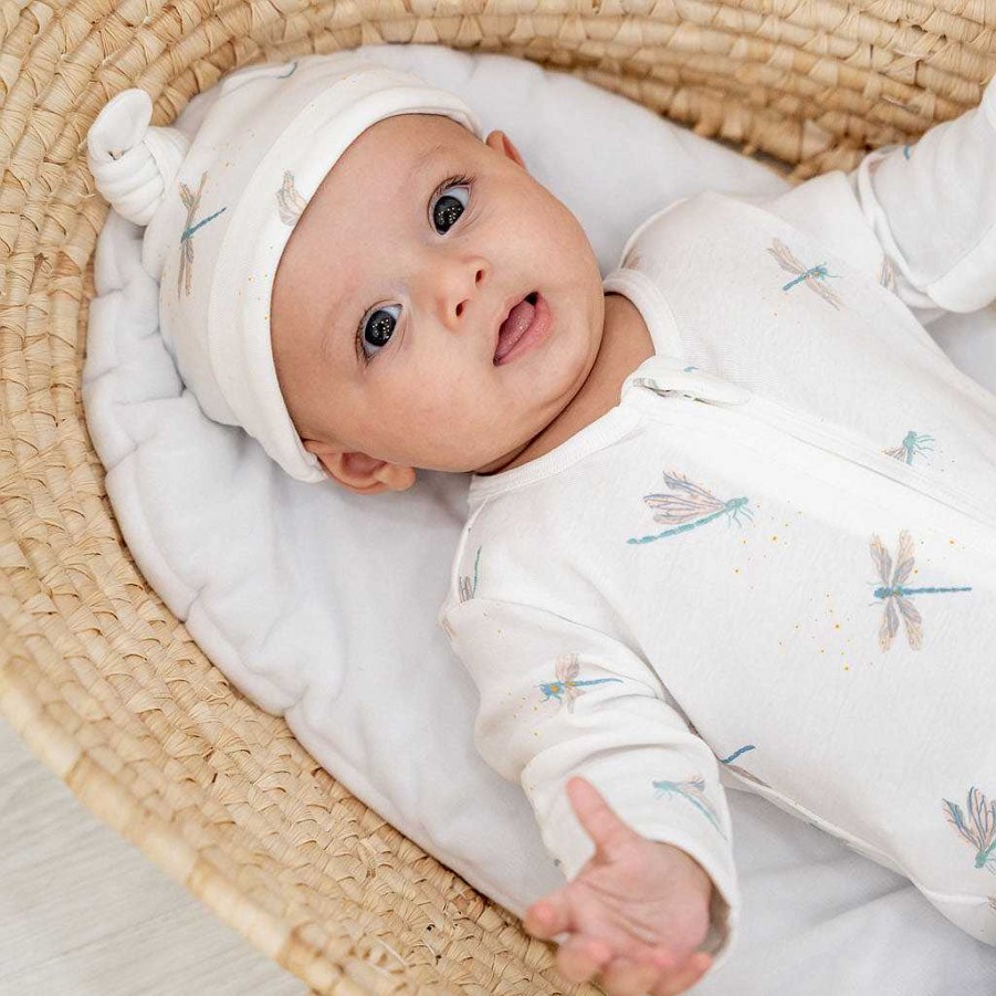 Dress Le Petit Society | Motherswork X Le Petit Society Baby Organic Knotted Hat In Dragonfly Print