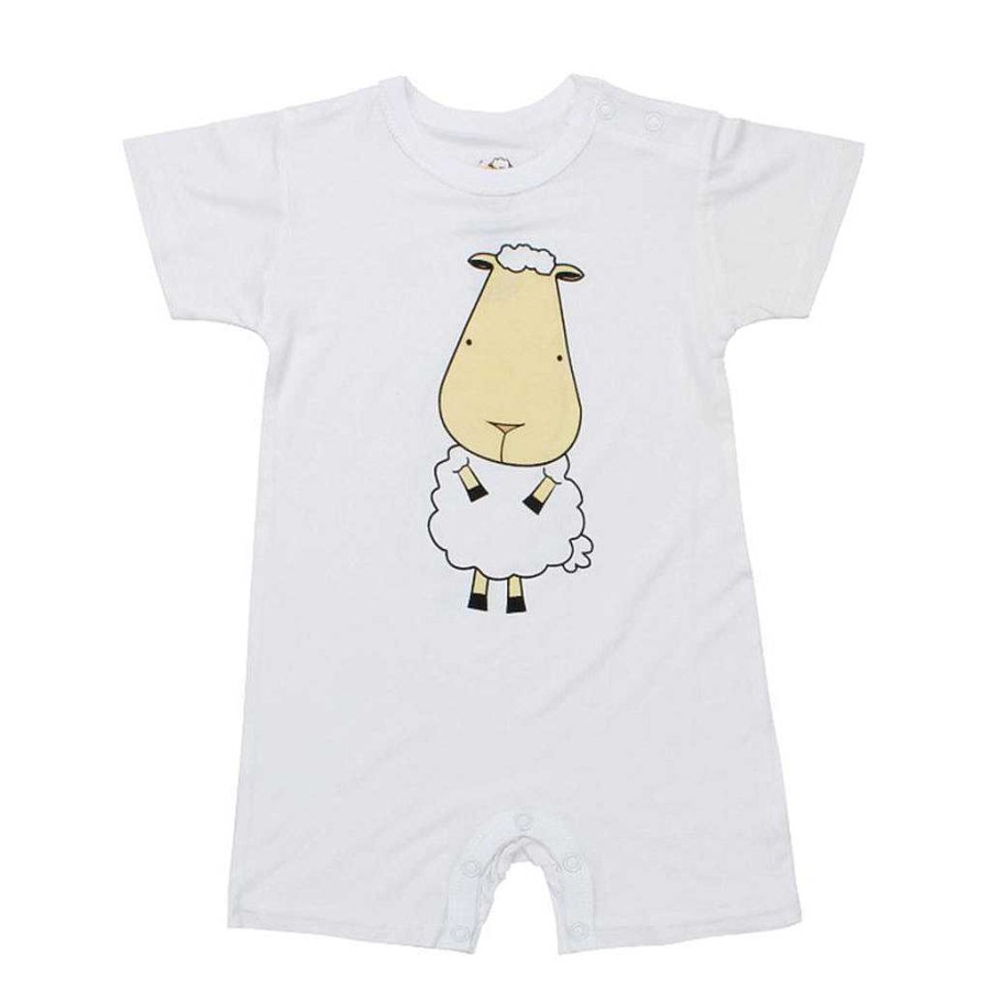 Dress Baa Baa Sheepz | Baa Baa Sheepz Romper Short Sleeve Front & Back Sheep