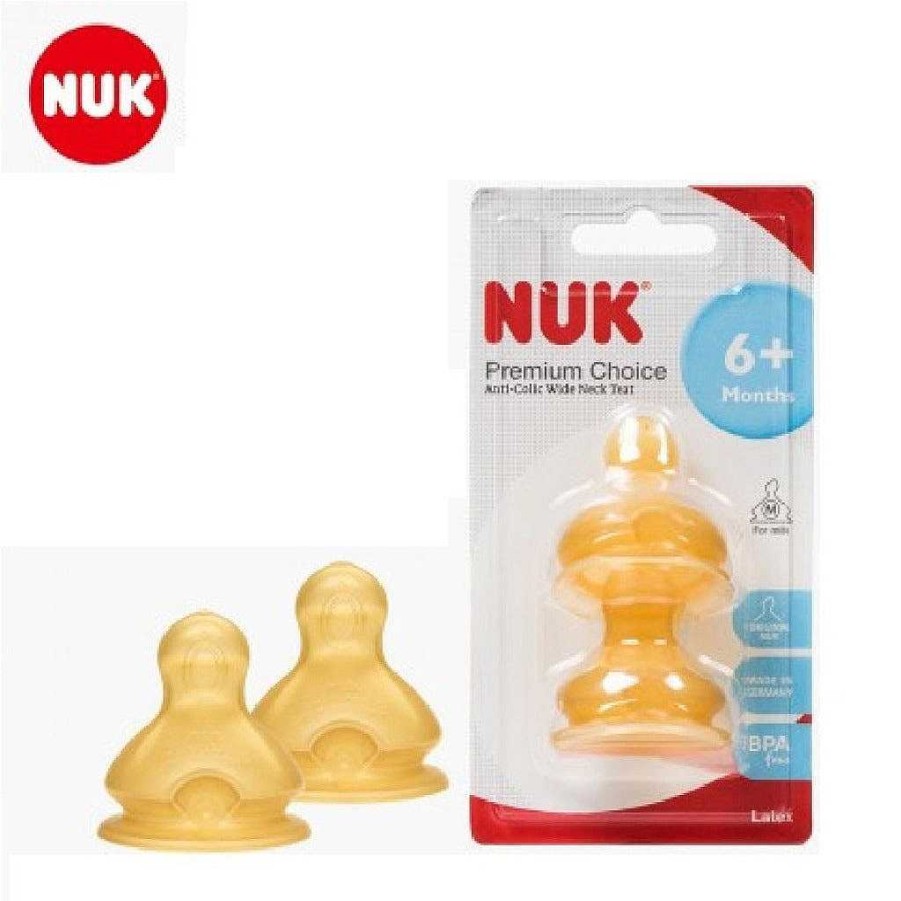 Eat Nuk Teats | Nuk Premium Choice Latex Teats Size 2 (6M+) - 2Pcs/Pack